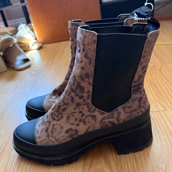 NEW Timberland Womens Kori Park 2.0 Brown Nubuck Leopard Print Chelsea Boots 10 - Picture 6 of 7